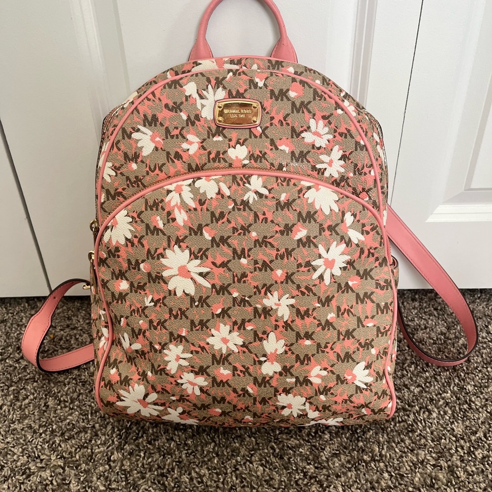 Michael Kors Pink Floral Backpack